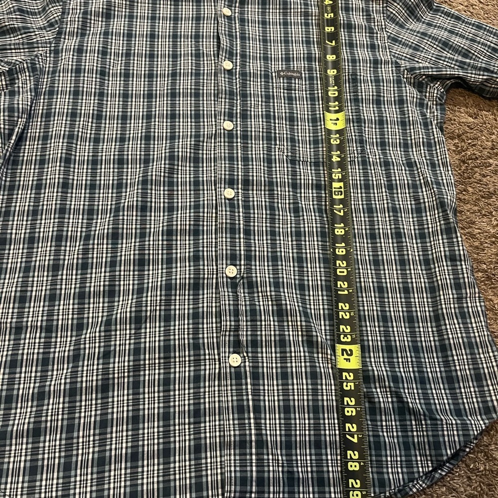 Columbia Sportswear Men's Blue Plaid Long Sleeve Casual Button Up Shirt - Picture 5 of 7